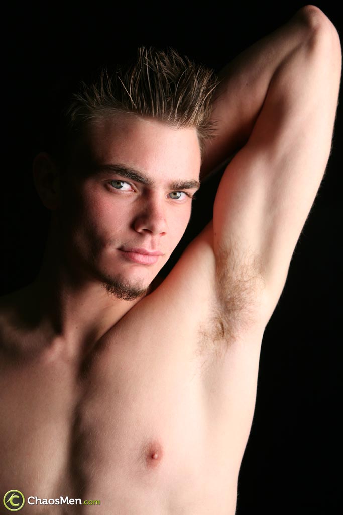 Slender gay model Von shows off his six pack & strokes his rod in a solo  