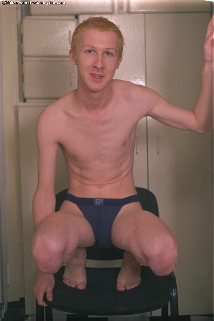 Skinny gay Petros shows off his suckable shaved balls in the bathroom  
