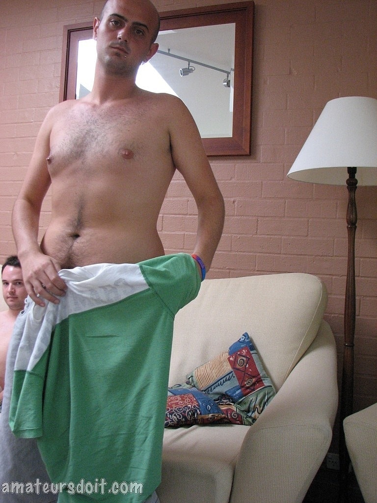 Gay men Stuart Slapper & Shane Showcock strip fully naked & jerk off  